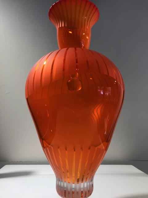 Orange Vase with lid