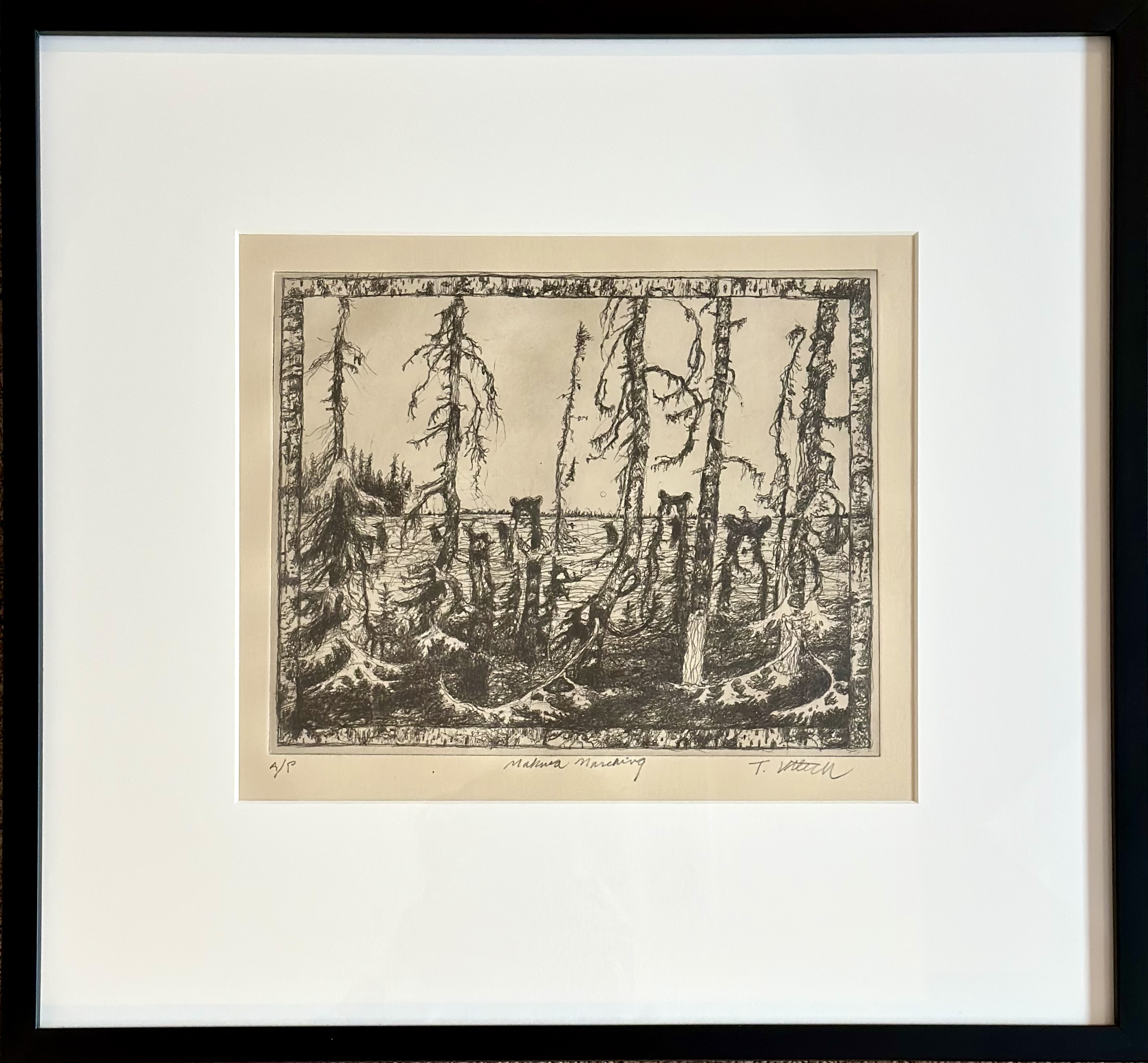 Image of Makwa Marching (Framed) by Tom Uttech