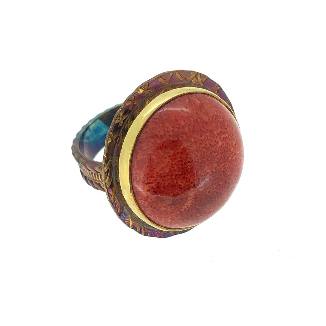 Apple Coral Ring, size 7 1/4