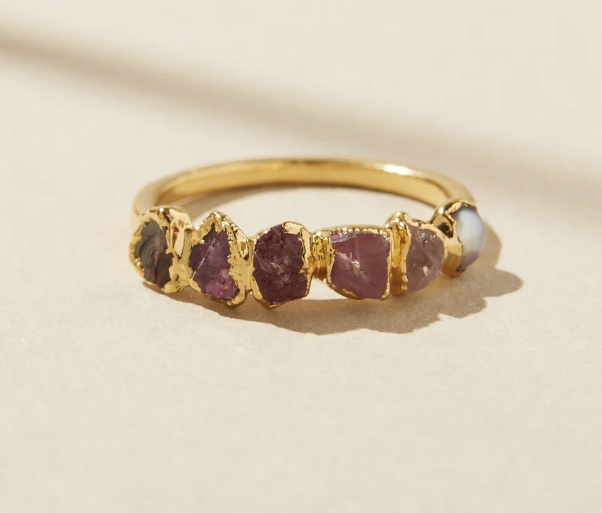 Image of Pink Ombre Ring Size 10 Gold by Dani Barbe