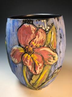 Image 1 for Burgundy Iris Vase Burgundy Iris Vase
