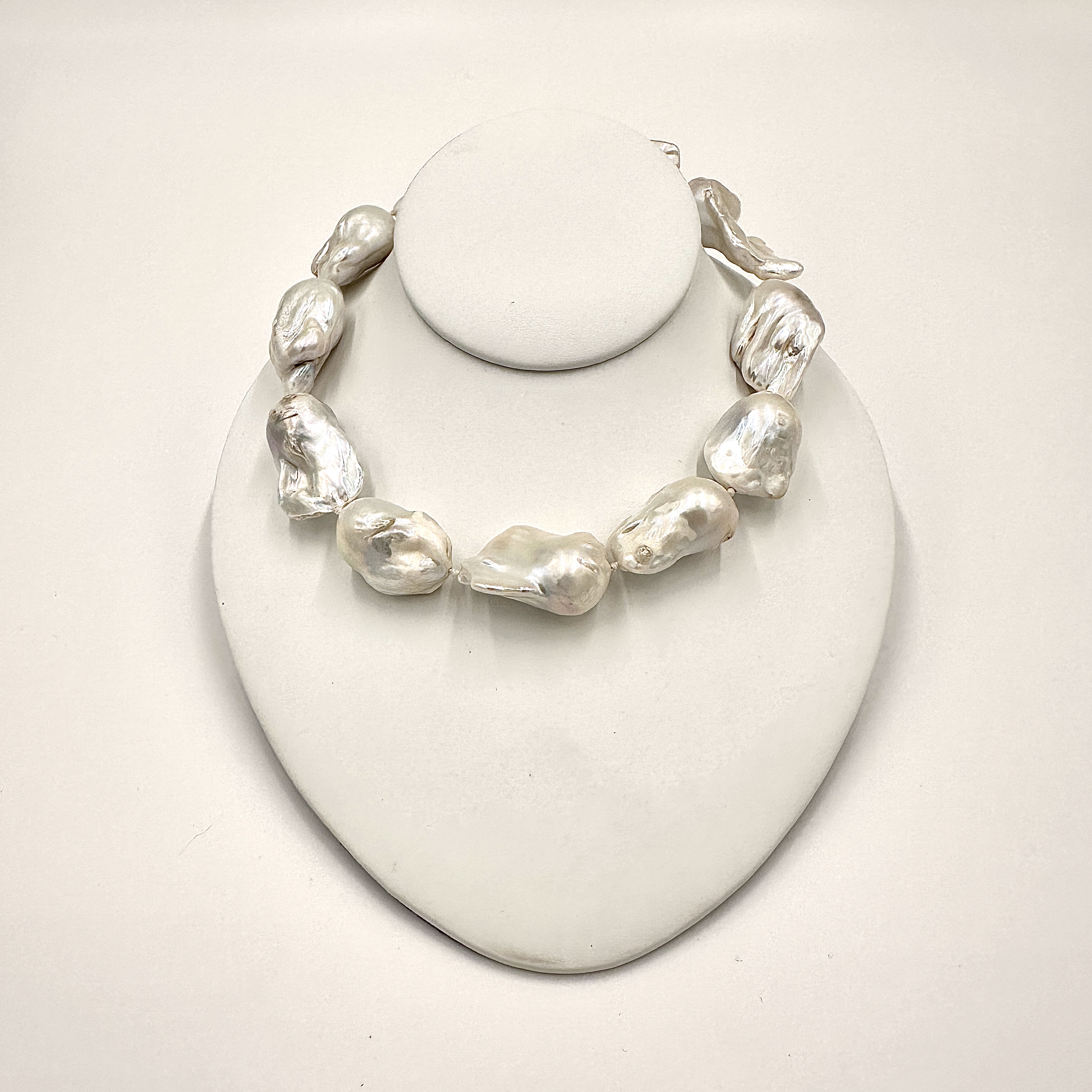 Image of Extra Large Jumbo White High Luster Freshwater Pearls on Hand Cast Brass Hooks by Marcia McDonough