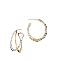 Tendril Hoop Earrings Sterling and 14k Gold