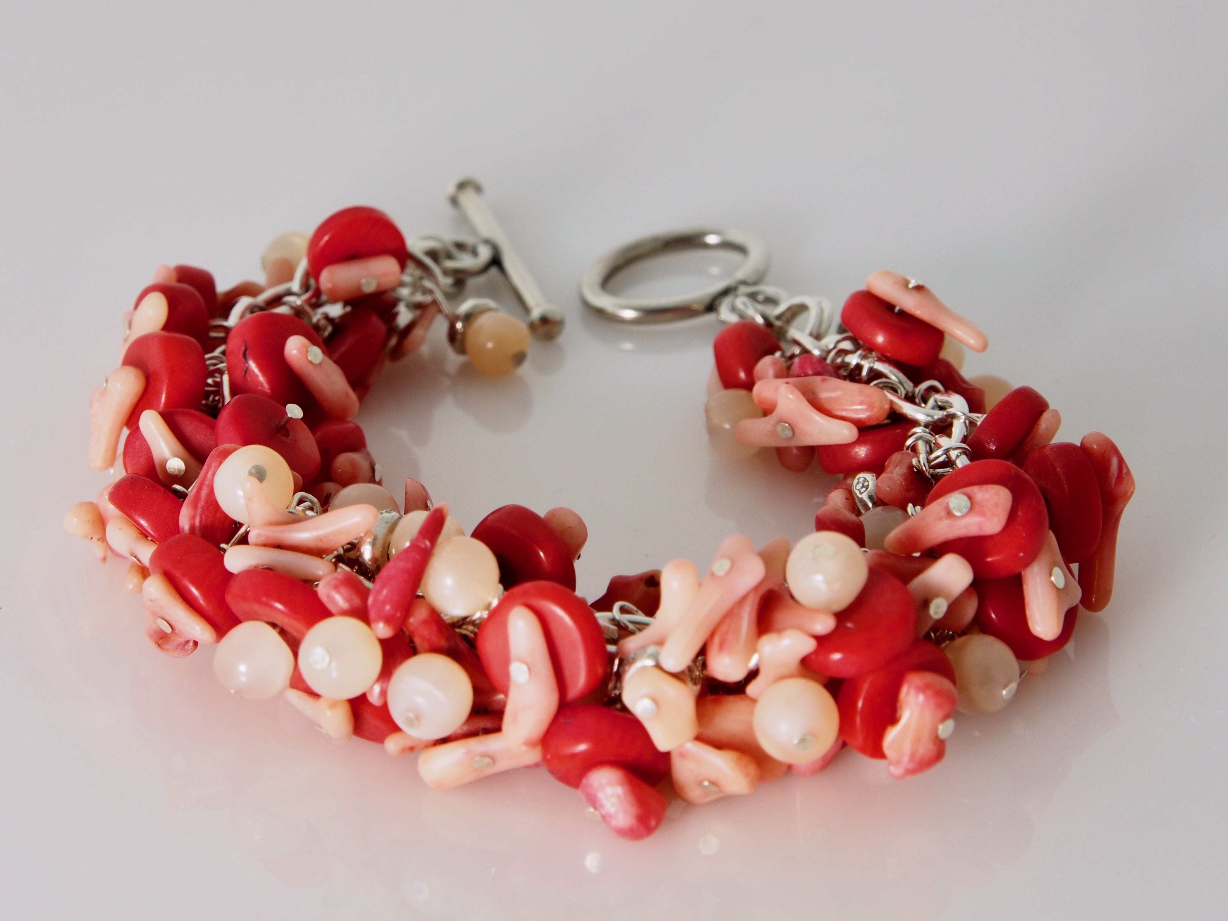 Image 1 for Coral Reff Bracelet - Sterling/Coral Coral Reff Bracelet - Sterling/Coral