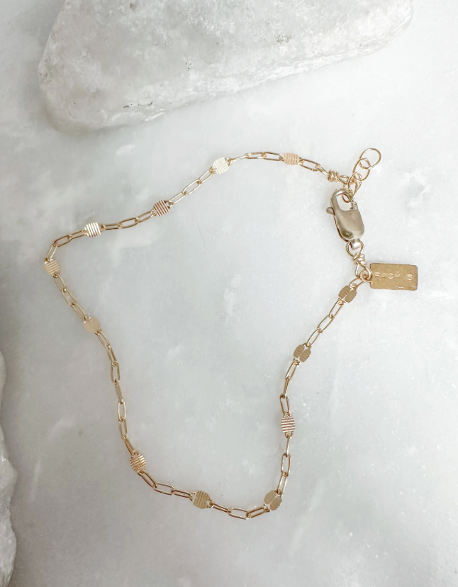 Image of Coin Link Chain Bracelet, 14k Gold Fill by  RACH B Jewelry