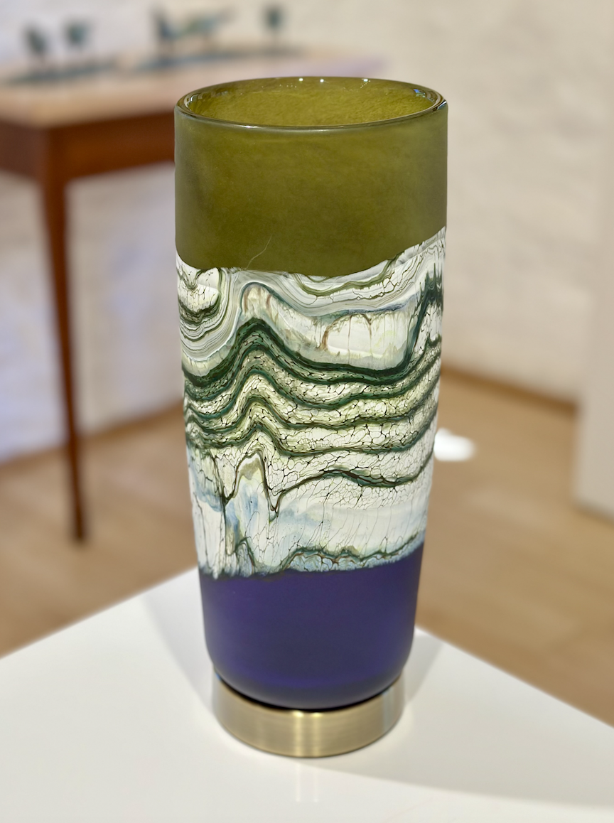Image of Agate Pillar Lamp Lime Amethyst by Stephen Gartner & Danielle Blade