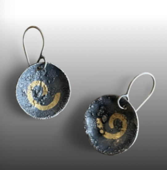 Image of Sterling Silver Concave Earrings by Pam Sable