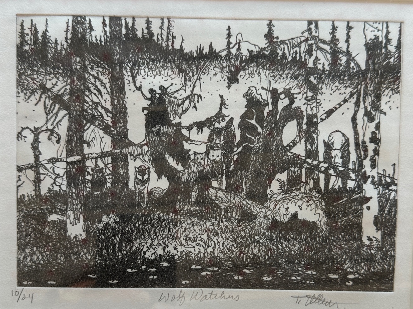 Image of Wolf Watchers, 1/24 by Tom Uttech