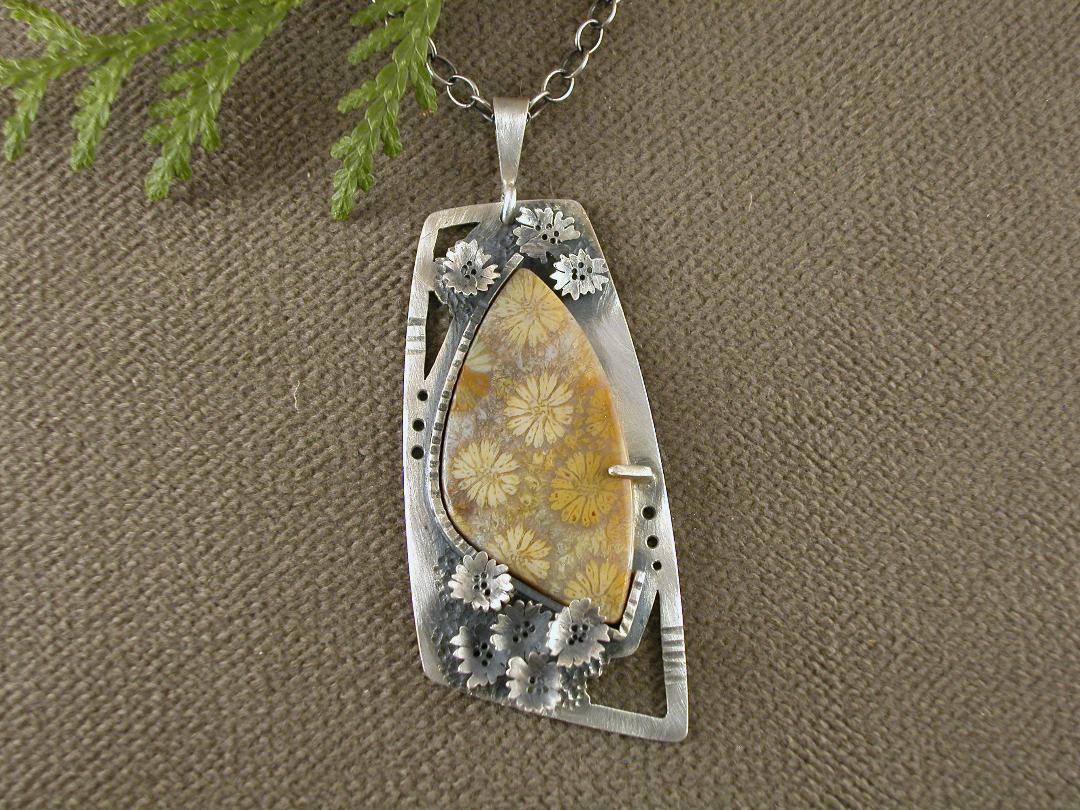 Floral Sterling Silver Locket Pendant Necklace from Bali