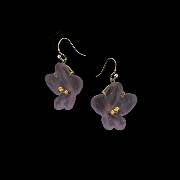 African Violet Wire Earrings