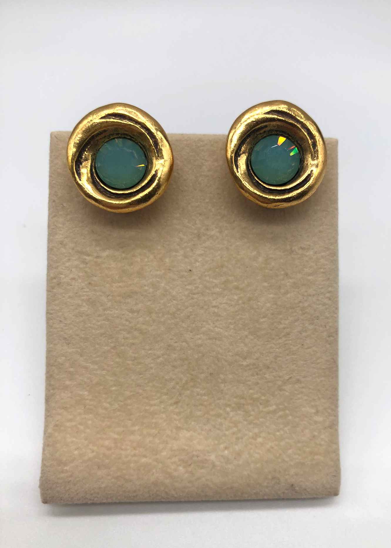 Image 1 for Amala Clip Earring in Gold, Opal Crystal Amala Clip Earring in Gold, Opal Crystal