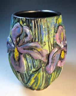 Image 1 for Purple Iris Vase Purple Iris Vase