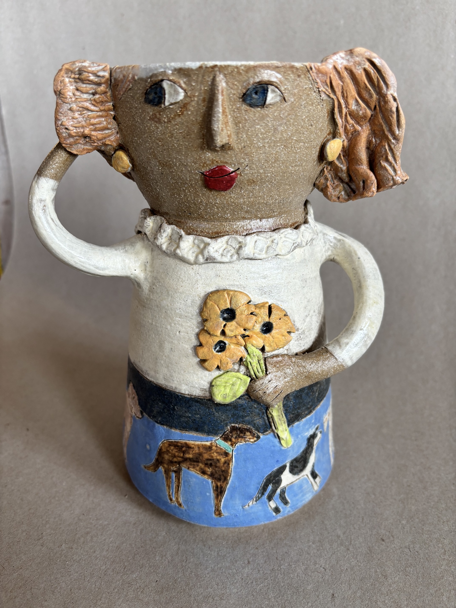 Image of Dog Parade Lady Vase by Jeanne Svien Aurelius