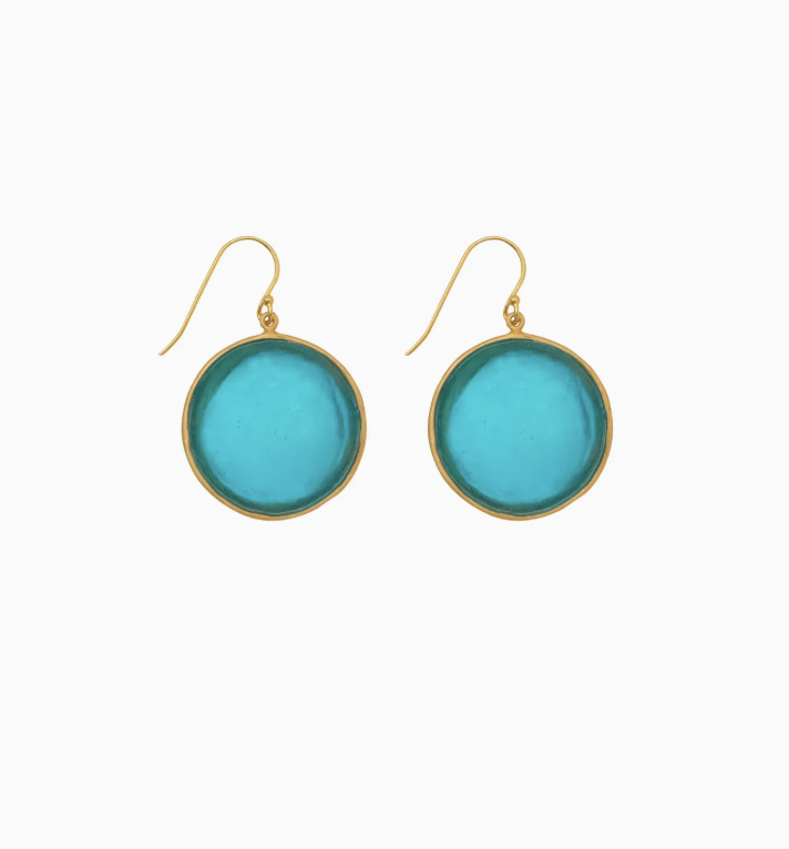 Image of Bubble Large Wire Earrings in Turquoise by Michael Vincent Michaud