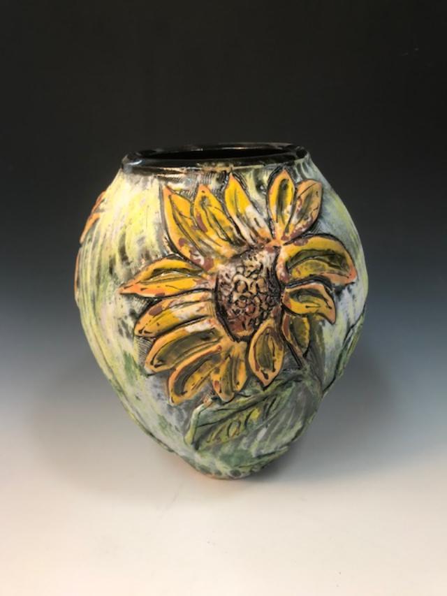 Image of White Sunflower Vase by Nancy Briggs