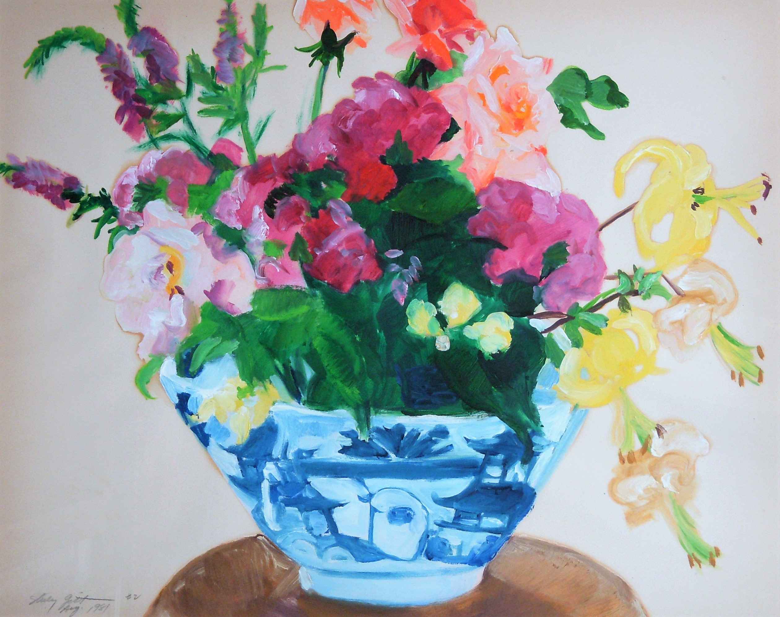 Phlox & Roses in Blu... by  Shirley Gittelsohn - Masterpiece Online