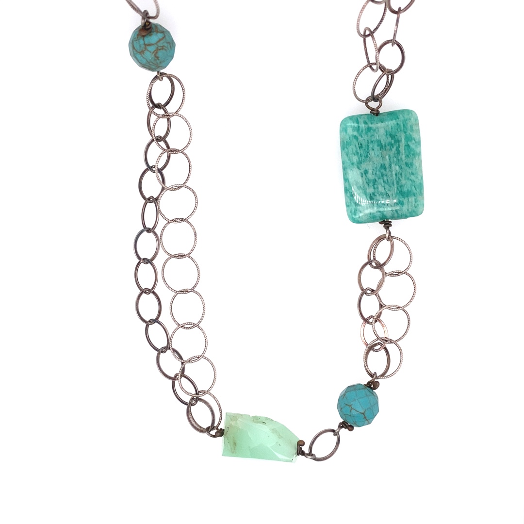Green/Turquoise Multi-Stone Necklace