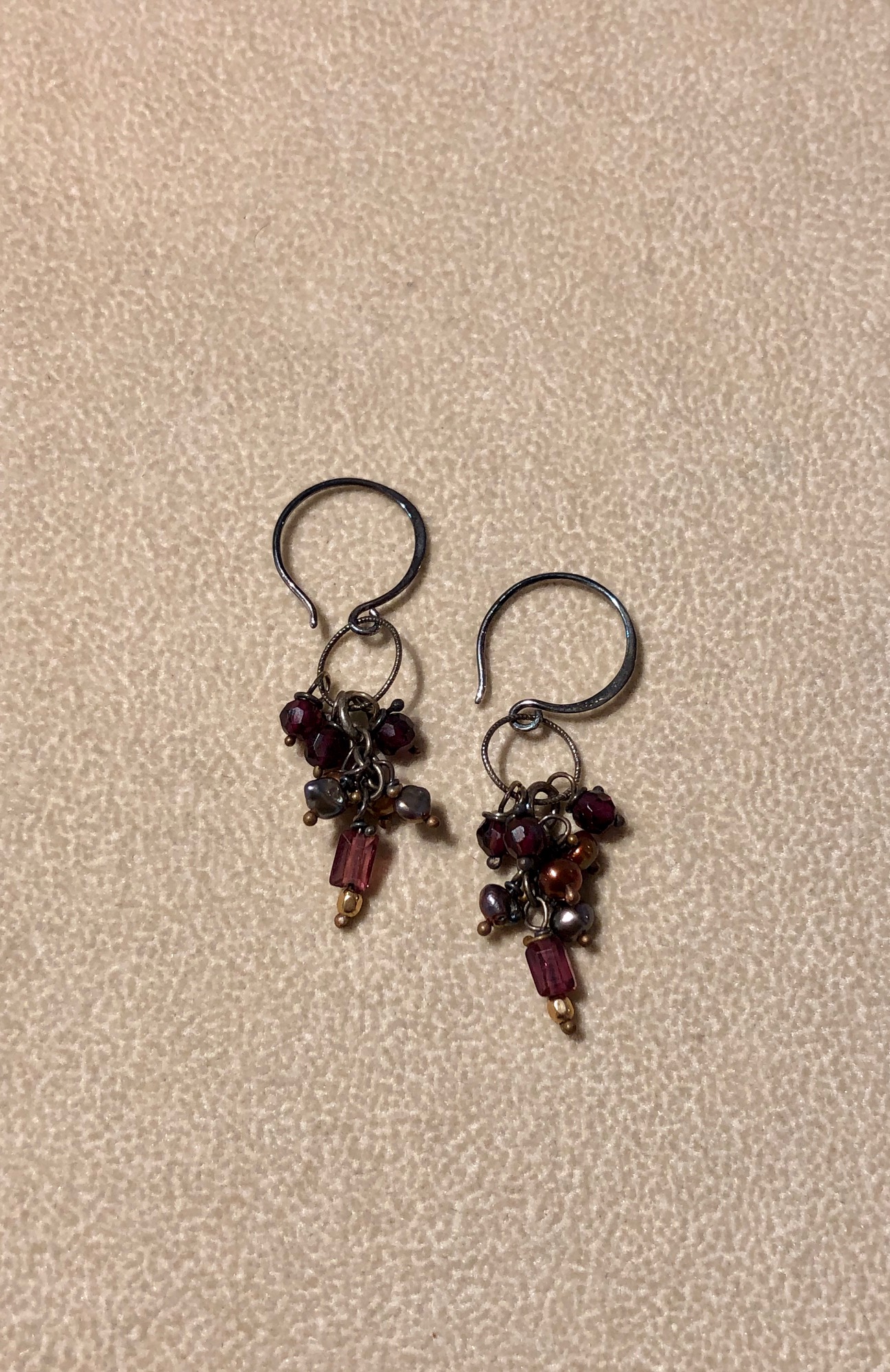 Image 1 for Garnet Cluster Earrings Garnet Cluster Earrings