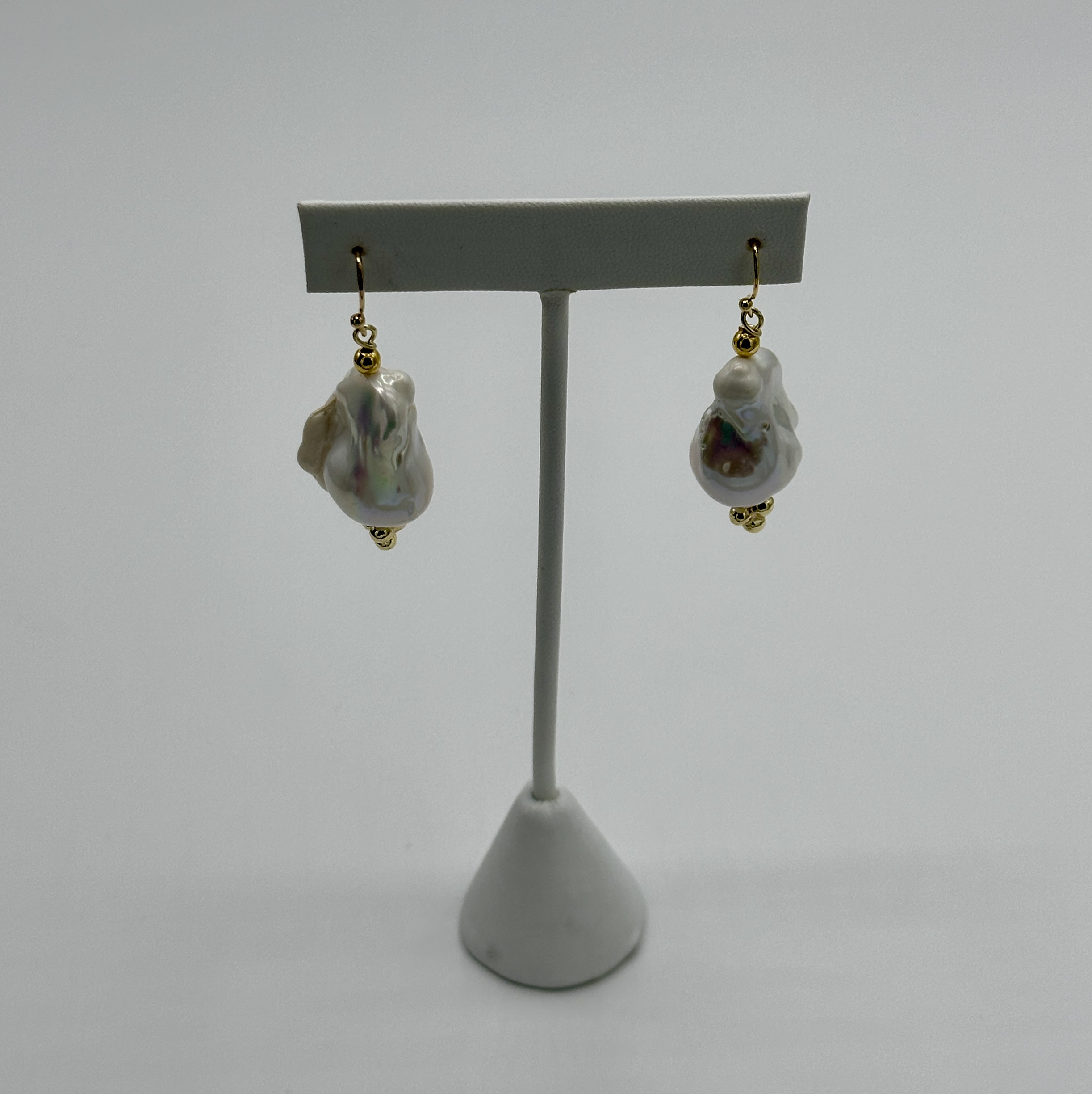 High Luster, Extremely Large Freshwater Pearl Earrings Gold Filled