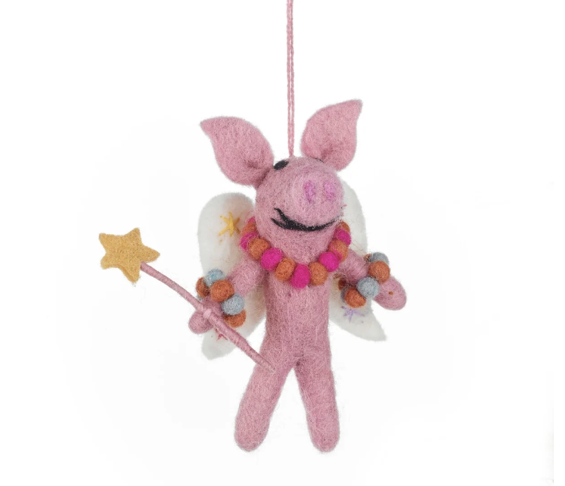 Image of Penelope Porker Fairy - Handmade Felt Ornament by  Felt So Good