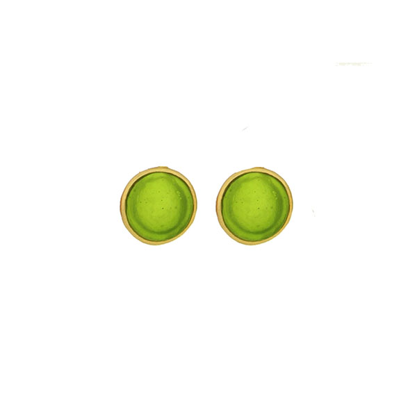 Bubble Post Earrings in Leaf Green