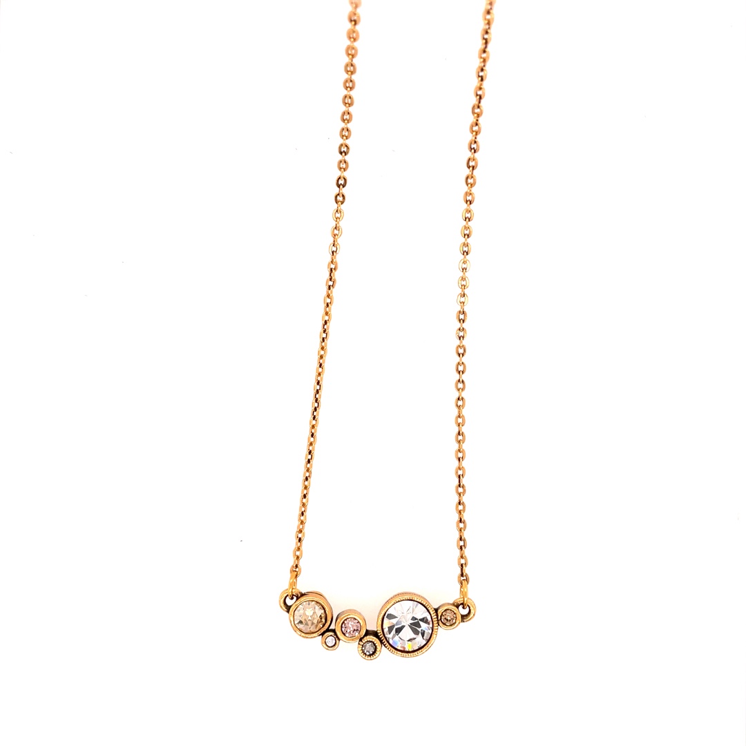 Curtain Call Necklace in Gold, Champagne