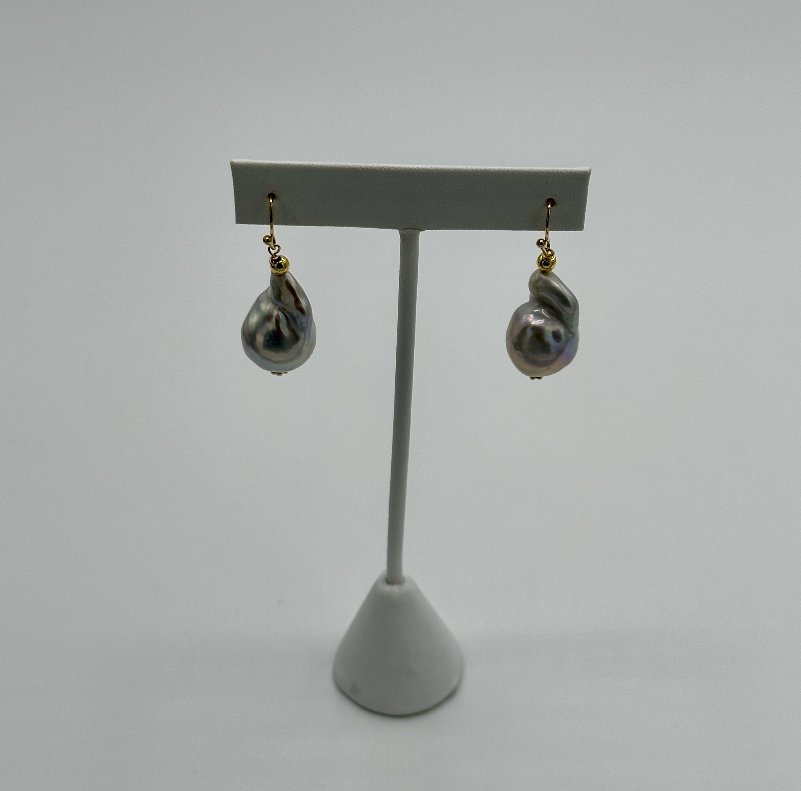 Jumbo Long Baroque Freshwater Pearls on Gold Filled Earrings