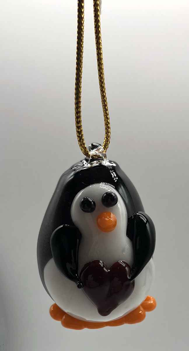 Penguin with Heart Ornament