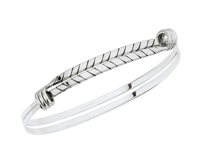 Herringbone Signature Bracelet in Sterling Silver, size L