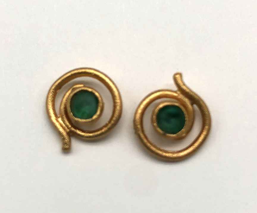 Image 1 for Small Swirl Post Earring in Teal 1/4 Small Swirl Post Earring in Teal 1/4