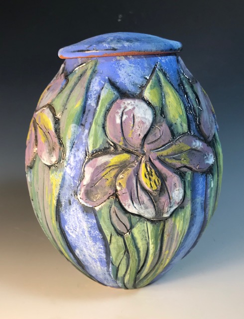 Iris Covered Jar