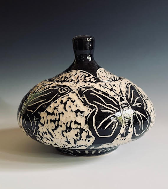 Image of Small Butterfly Jar with Lid by Nancy Briggs