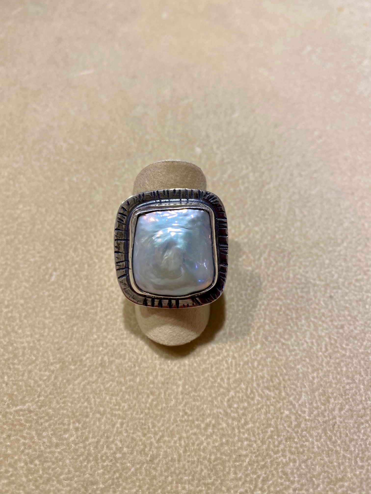 Large Square Coin Ring