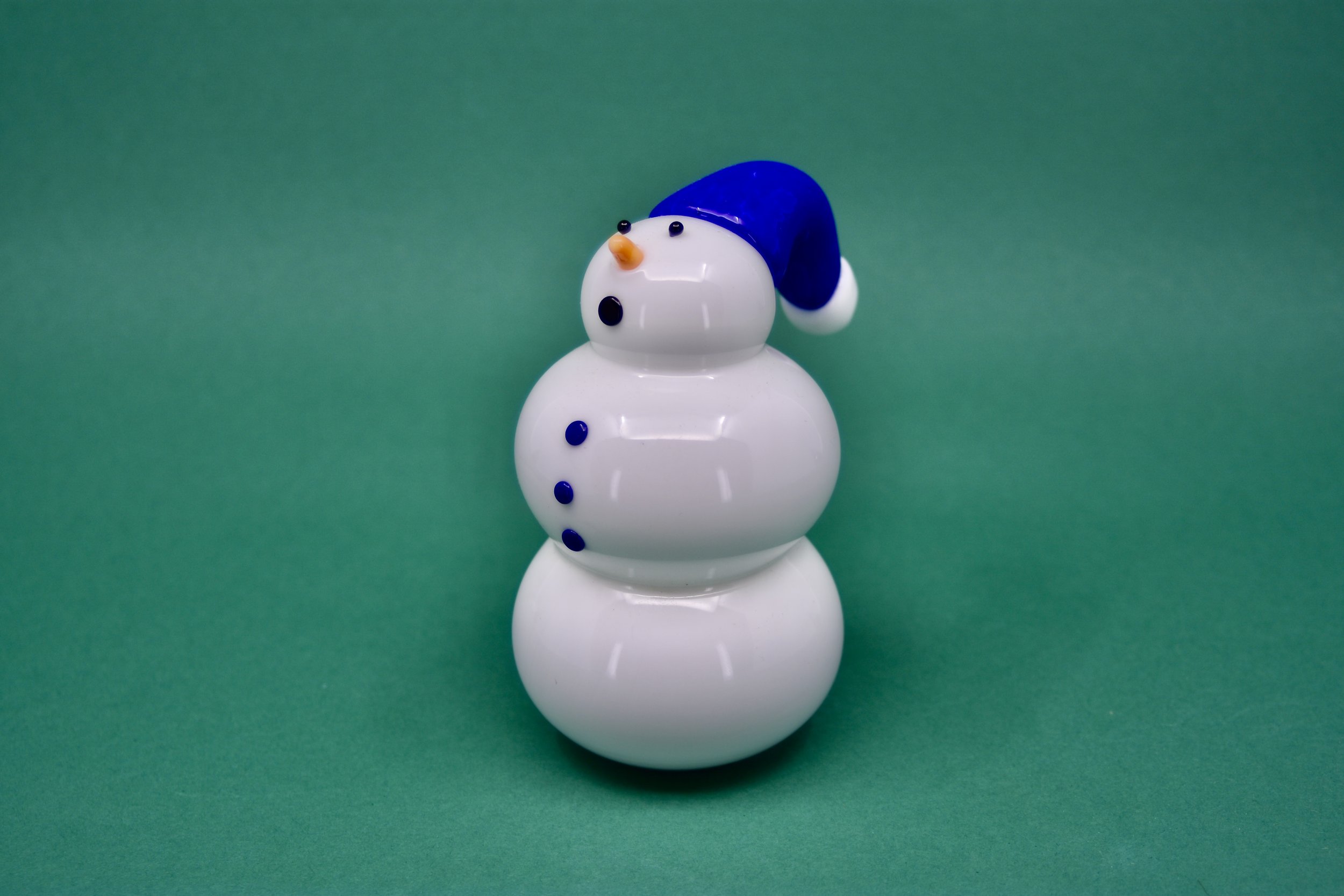 Blue Hat Caroler Snowman