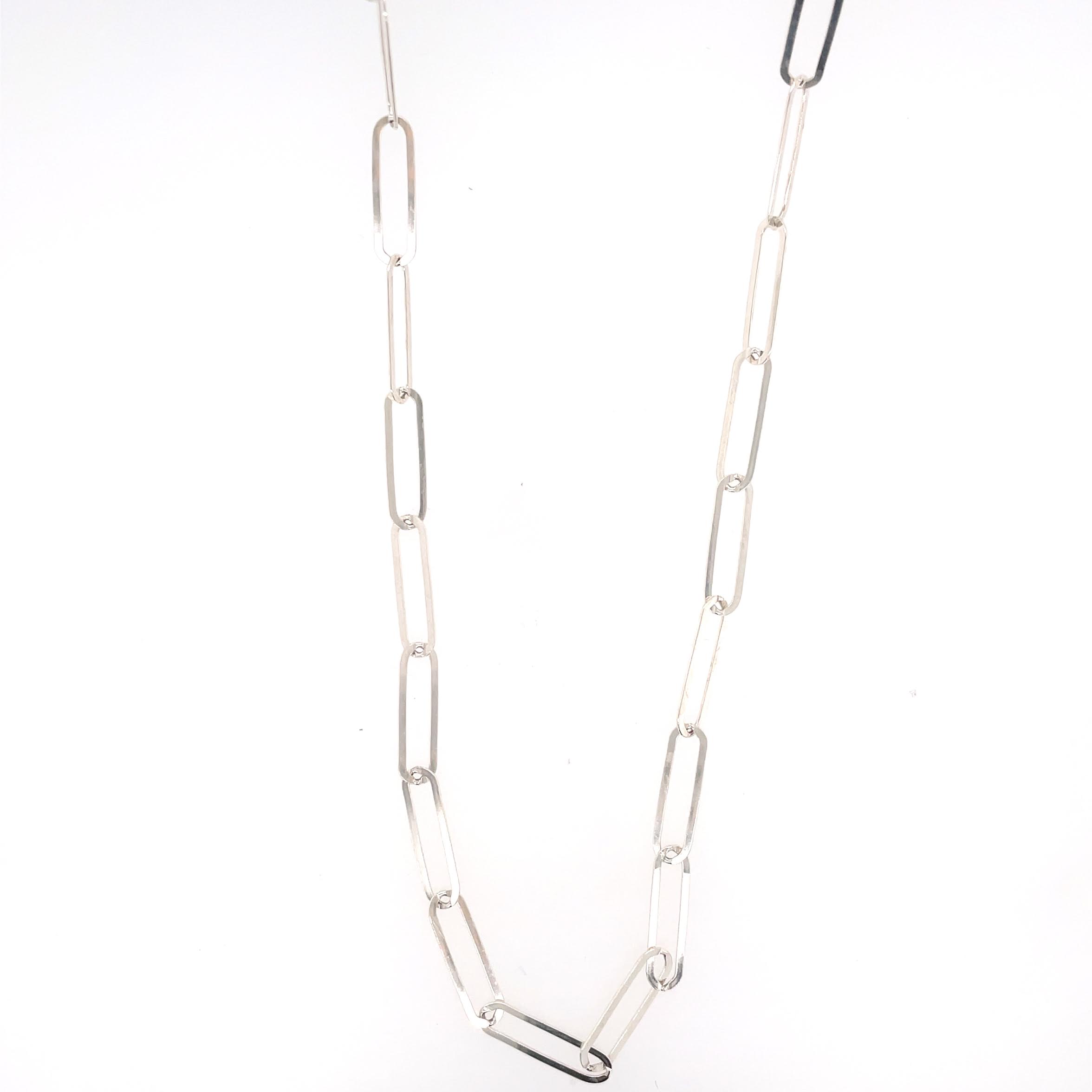 Sterling Slender Paperclip Necklace 17