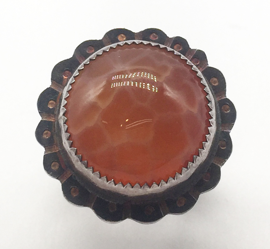 Image 1 for Snake Skin Agate and Sterling Ring Size 7 1/2 Snake Skin Agate and Sterling Ring Size 7 1/2