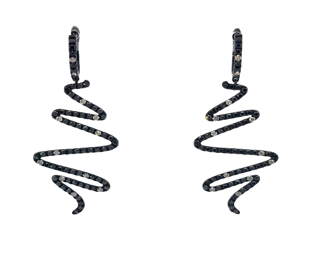 Image of 18 Karat White Gold Black Rhodium Snake Earrings by Marcia McDonough