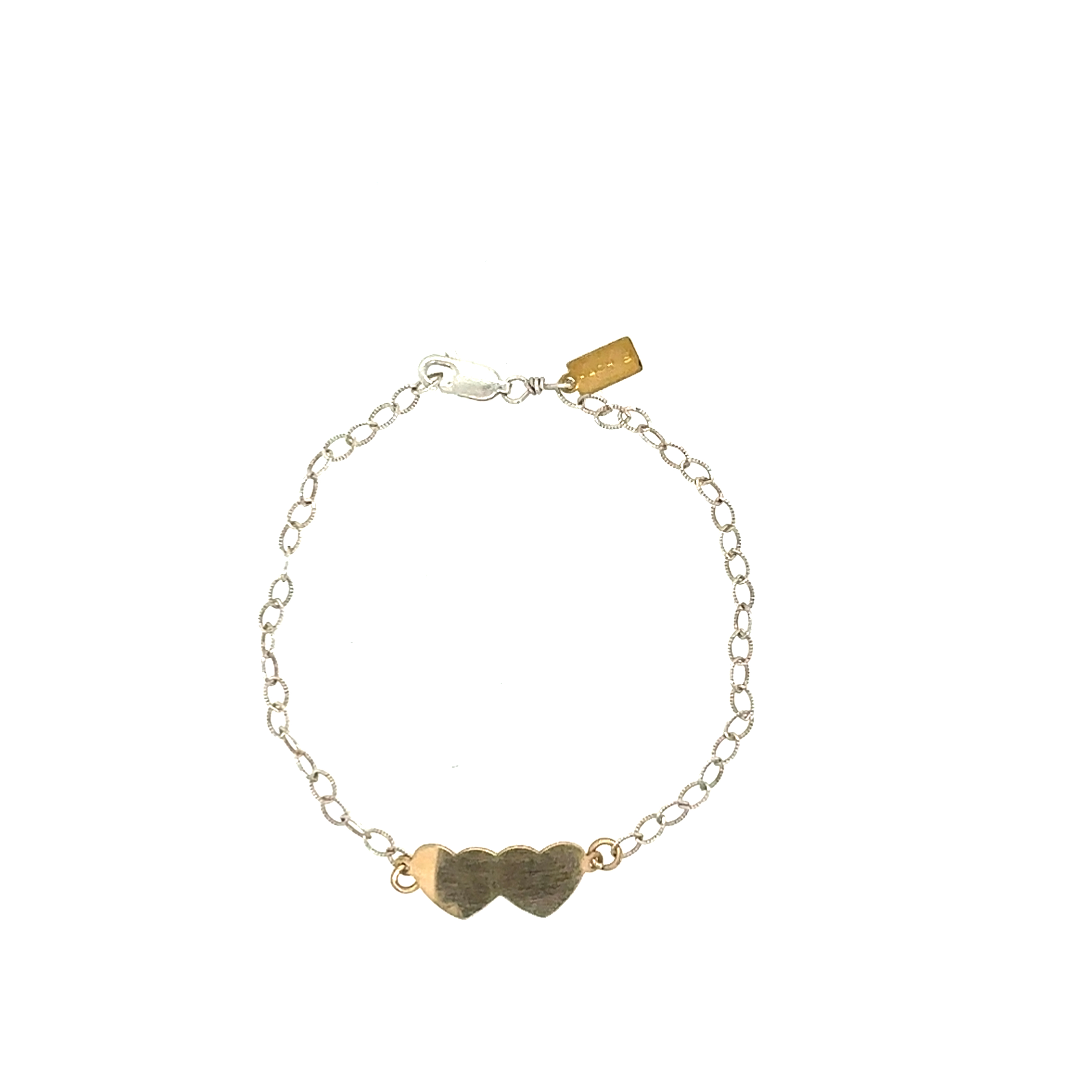 Image of Double Heart Mixed Metal Bracelet - Trunk Show by  RACH B Jewelry