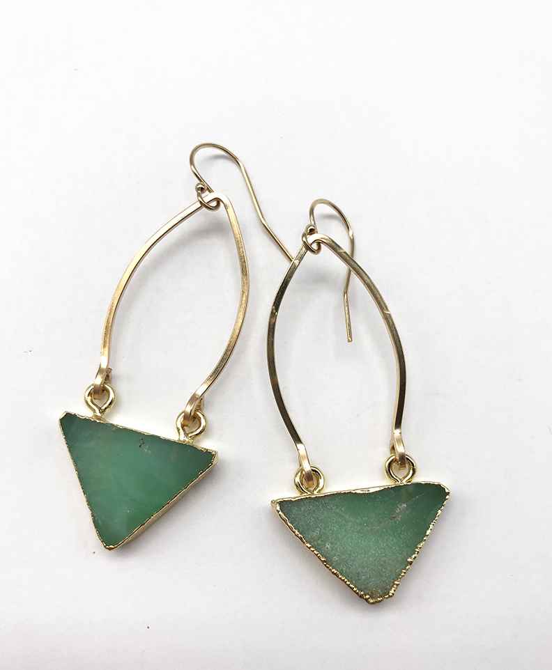 Image of Chrysoprase Tri Tapered Earring - Trunk Show by  RACH B Jewelry