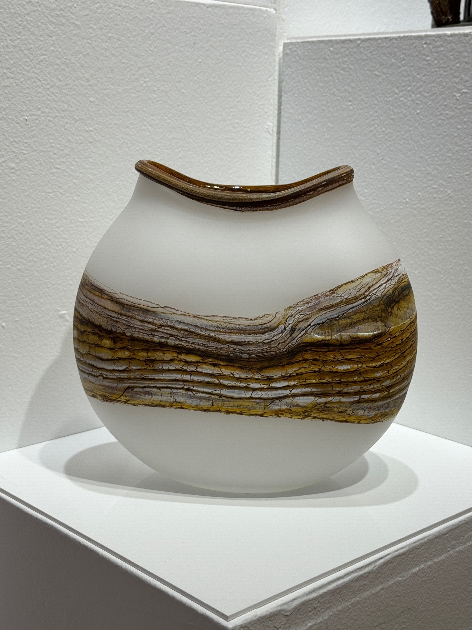 Image of Alabaster Amber Flat Vessel by Stephen Gartner & Danielle Blade