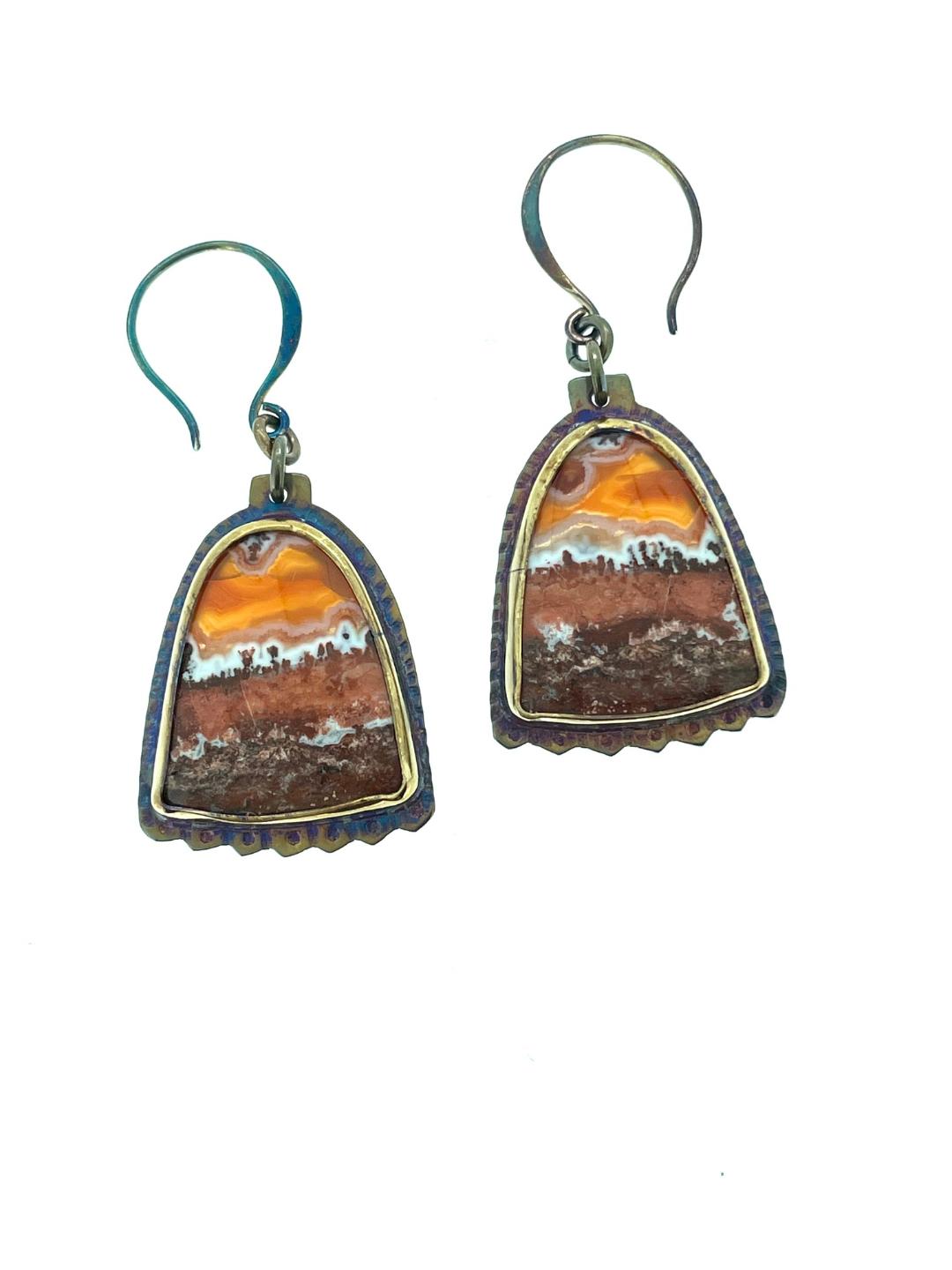Image 1 for Agate Earrings in Sterling Silver Agate Earrings in Sterling Silver