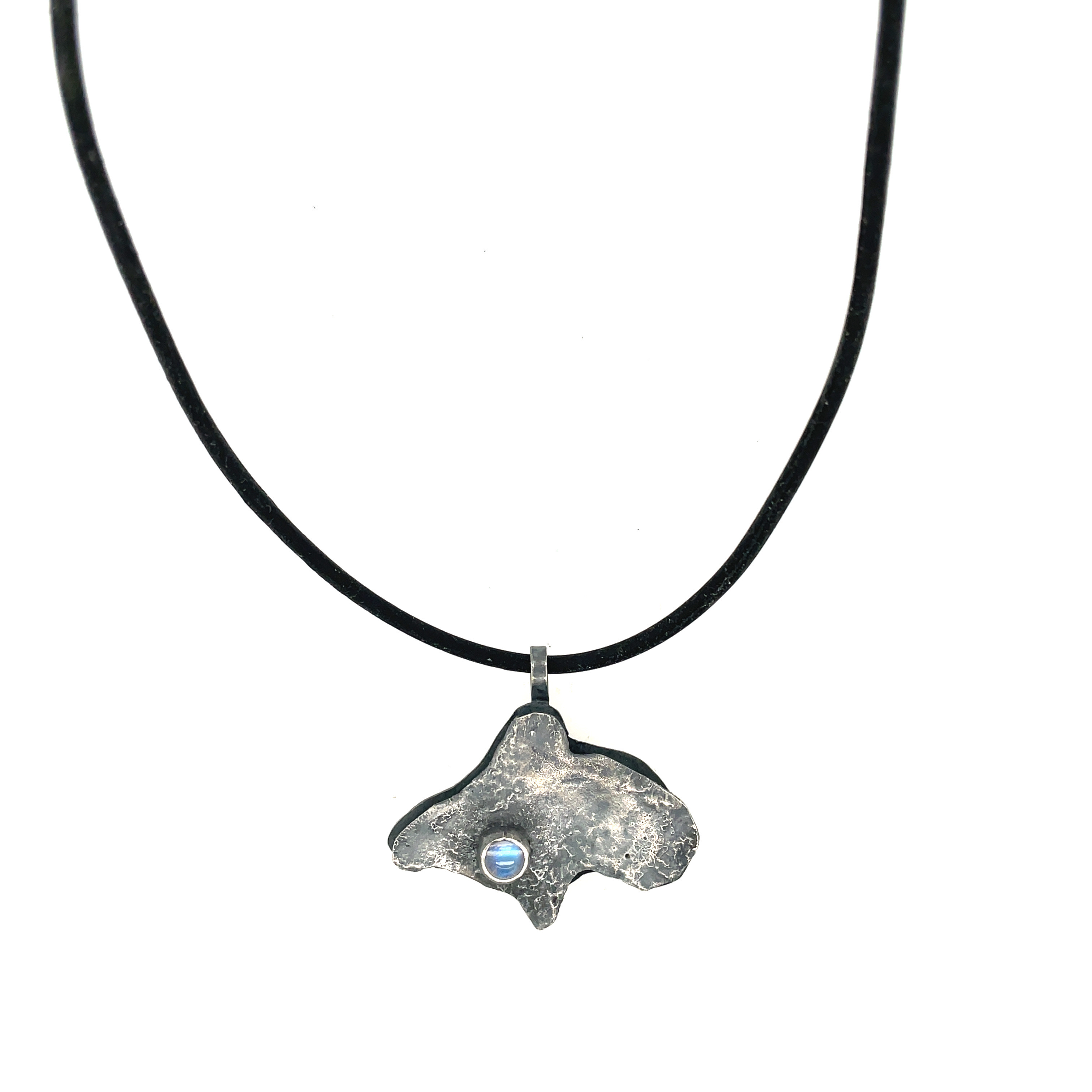 Hollow Reticulated Pendant and Stone