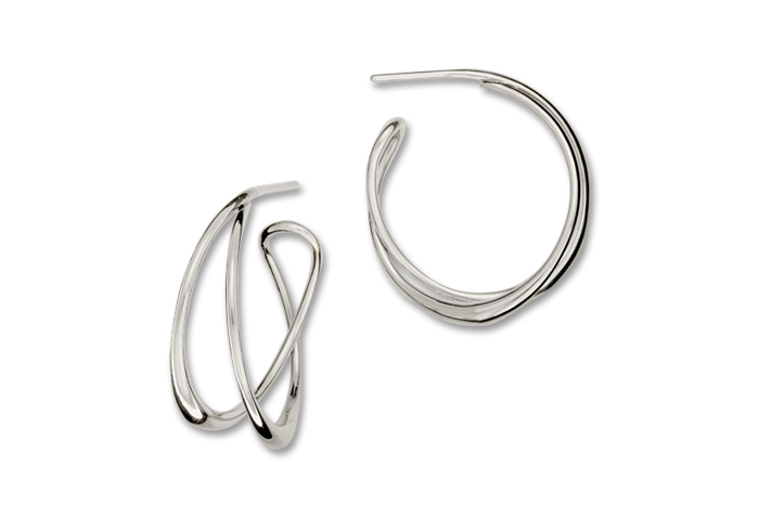 Tendril Hoop Earrings Sterling Silver