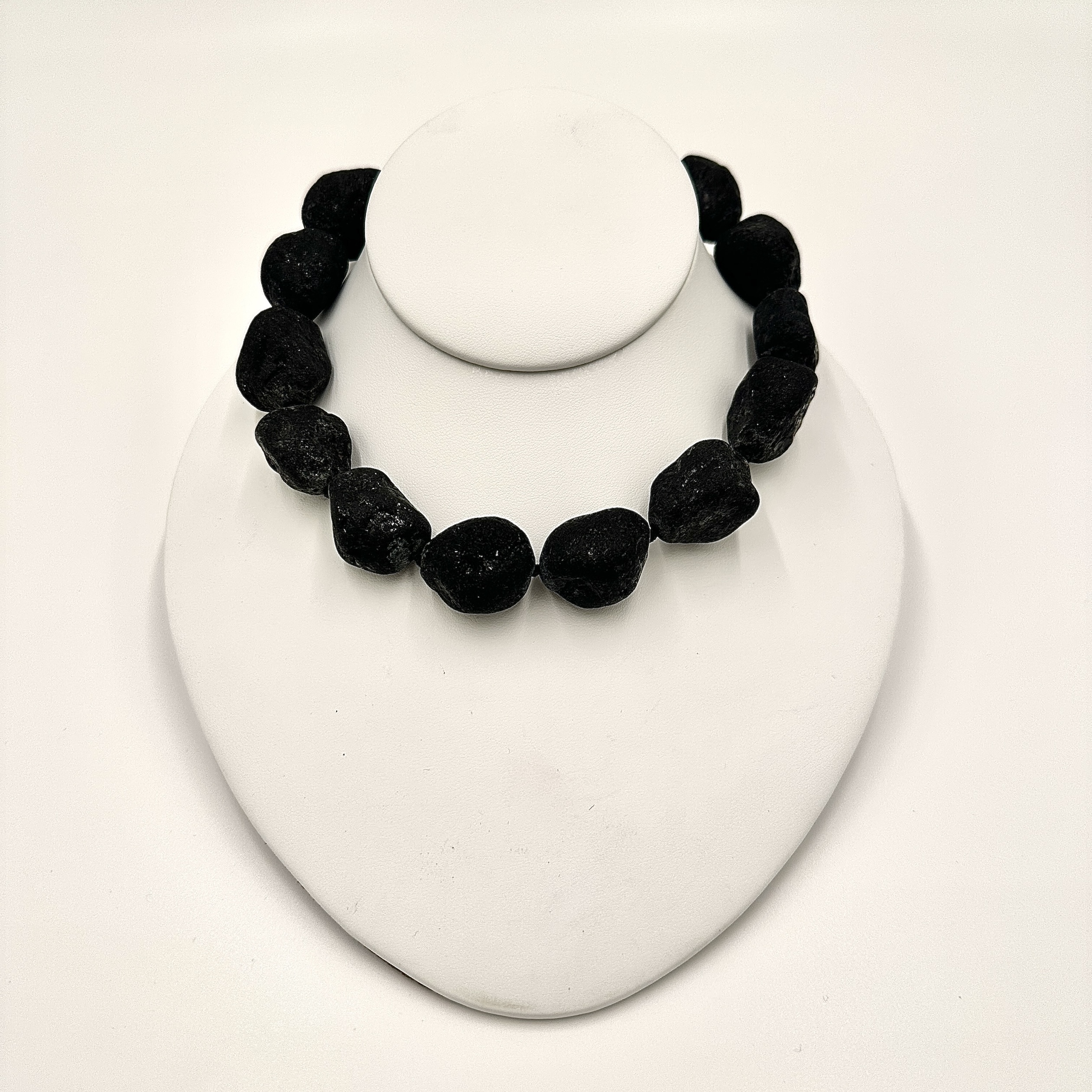 Image of Giant Natural Black Tourmaline Hand Cut Nuggets with Hand Cast Sterling Hooks by Marcia McDonough