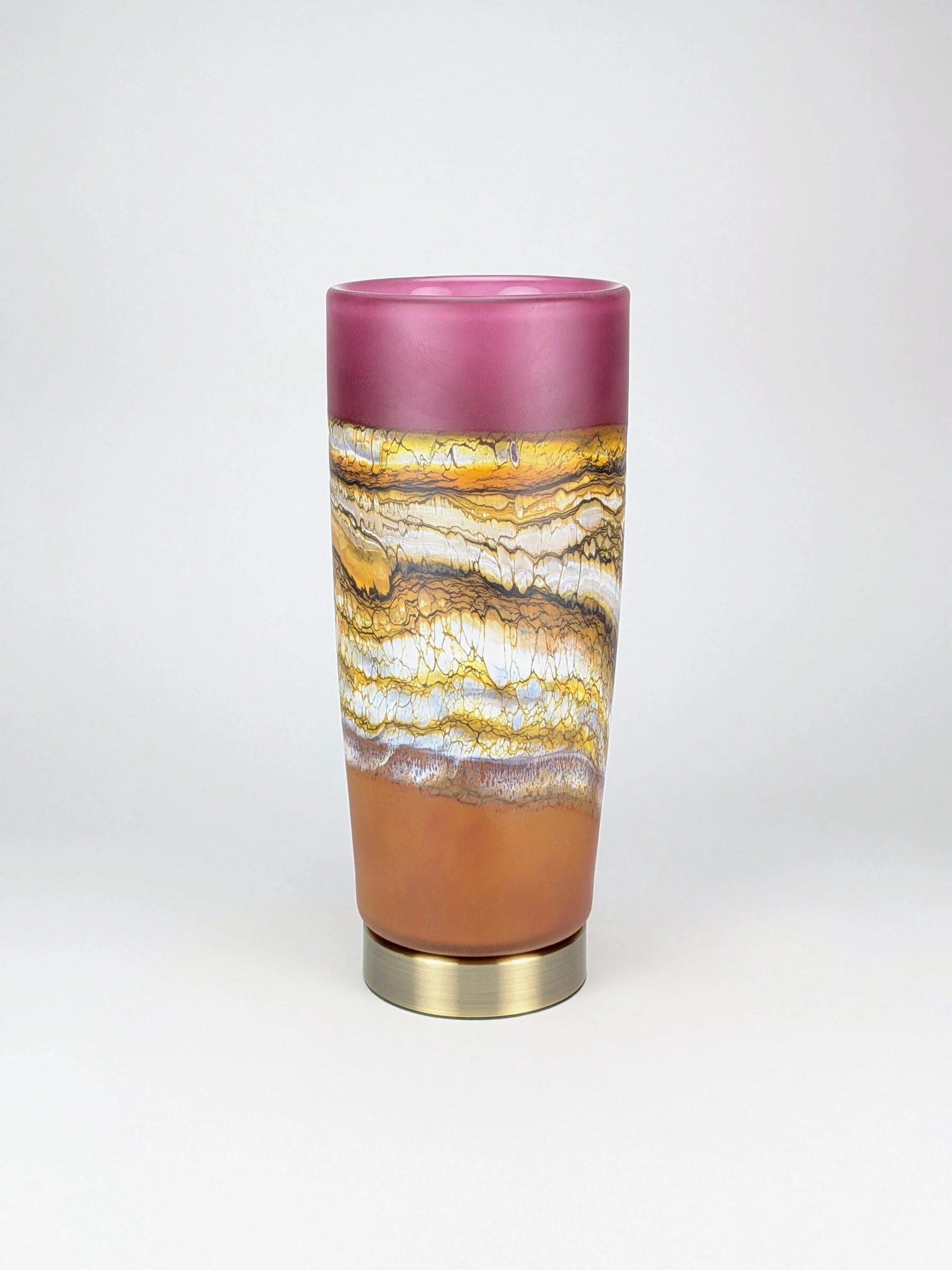 Image of Strata Pillar Lamp Ruby Tangerine by Stephen Gartner & Danielle Blade