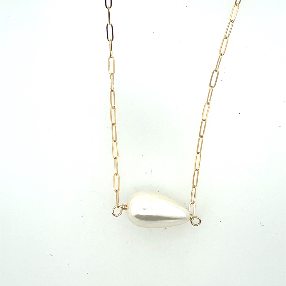 Freshwater Pearl Horizontal Necklace, Gold-Filled