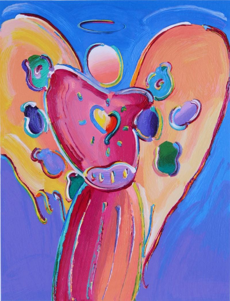 Angel with Heart by Peter Max - Leviton Fine Art, LLC