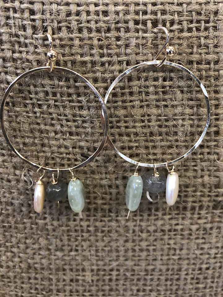 Image 1 for Mixed Gemstone Hoops Mixed Gemstone Hoops