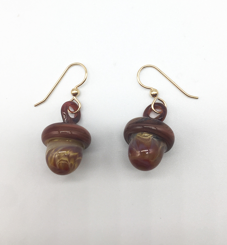 Acorn Earrings on Gold Filled Wires