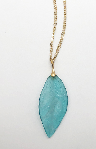 Image 1 for Long Leaf Pendant on Double Chain 36 Long Leaf Pendant on Double Chain 36